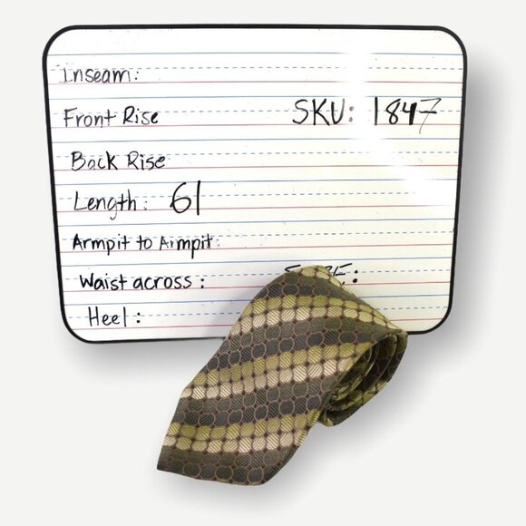 Alfani Neck Tie OS Mens Formal Green Ombre Multicolor Geometric Circle Print - Picture 4 of 7